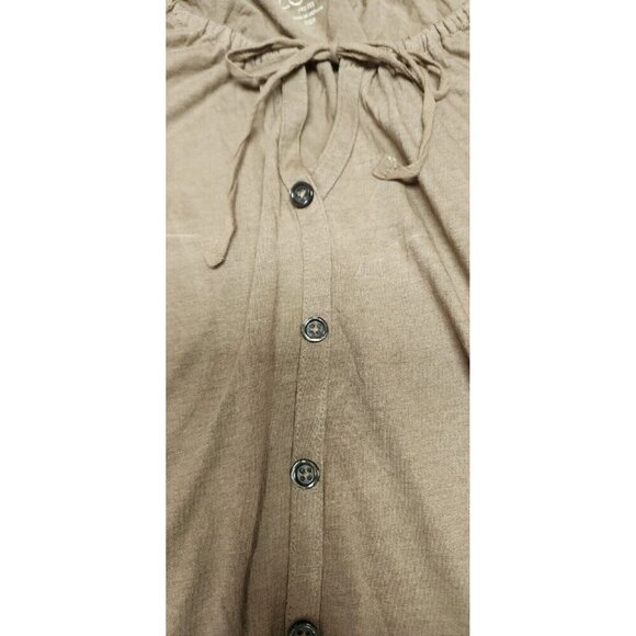 Ann Taylor Loft Dress Tank Top XS Brown with Accent Button - Picture 2 of 4